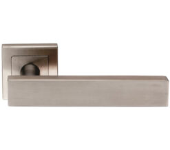 Eurospec Carla Rectangular Stainless Steel Door Handles - Satin Stainless Steel (Sold In Pairs)