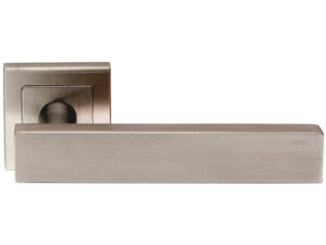 Eurospec Carla Rectangular Stainless Steel Door Handles - Satin Stainless Steel (Sold In Pairs)