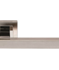 Eurospec Renzo Square Stainless Steel Door Handles - Polished & Satin Stainless Steel (Sold In Pairs)