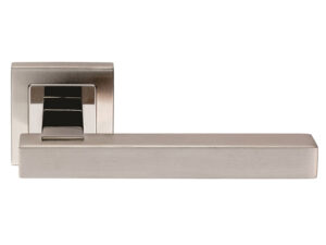 Eurospec Renzo Square Stainless Steel Door Handles - Polished & Satin Stainless Steel (Sold In Pairs)