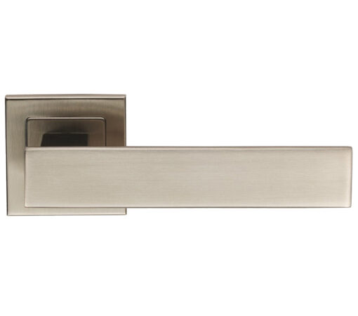 Eurospec Trafalgar Door Handles On Square Rose - Grade 304 Satin Stainless Steel