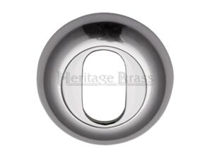 Heritage Brass Oval Key Escutcheon, Polished Chrome