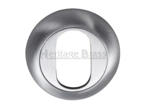 Heritage Brass Oval Key Escutcheon, Satin Chrome