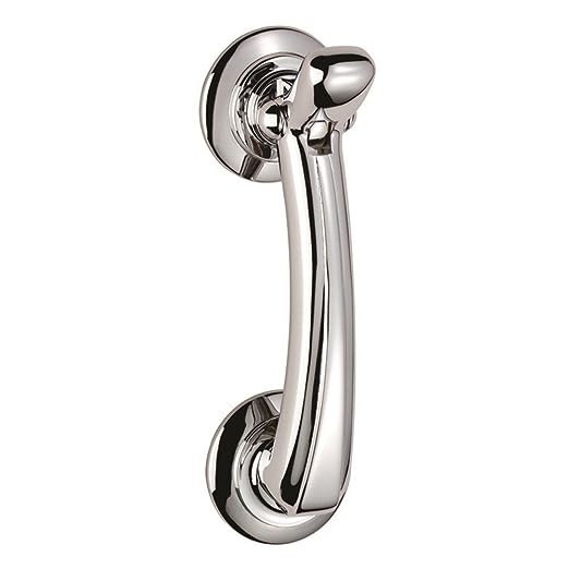 Chrome Door Knockers on Rose - 137mm - Polished Chrome