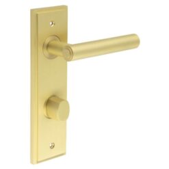 Burlington Richmond Door Handle Bathroom Backplate Satin Nickel & Turn & Release ; Material · Solid Brass ; Backplate Length · 200mm ; Width · 55mm ; Lever Length ...