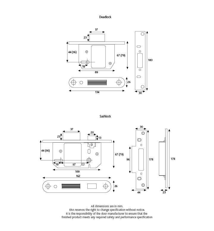 BS3621 Fortress 5 Lever Mortice Sashlock