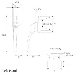 Charisma Cockspur Locking Window Handle Left Hand