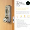 CODELOCKS Mechanical Digital Locks 200 series Mortice Latch Back to Back Stainless Steel