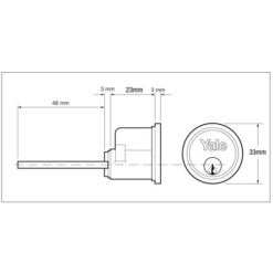 1109 Replacement Rim Cylinder 2 Keys