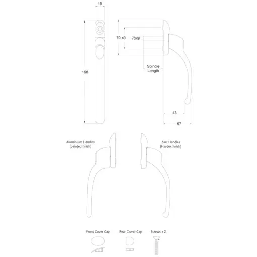 Connoisseur Inline Locking Window Handle