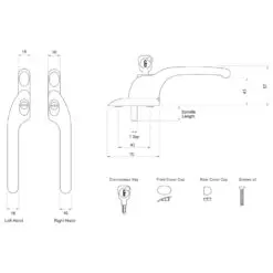 Connoisseur Offset Locking Right Hand Window Handle
