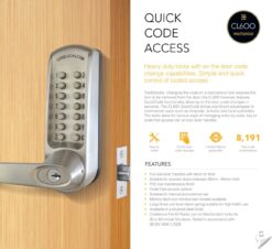 CODELOCKS 610 Mechanical Digital Locks 600 series Back to Back Latch PVD Brushed Steel