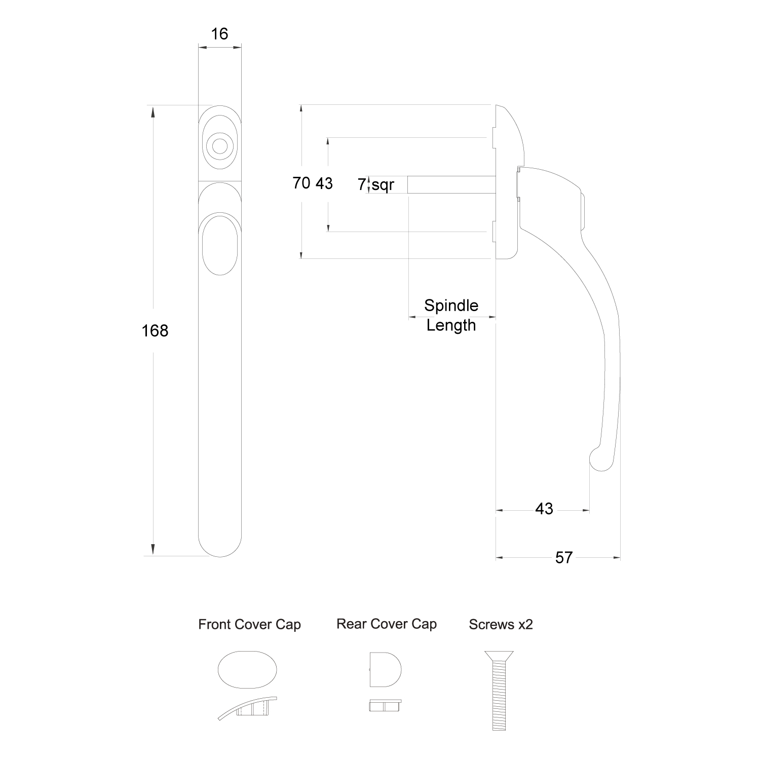 Connoisseur Inline Non Locking Window Handle