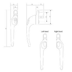 Maxim Offset Locking Window Handle Right Hand
