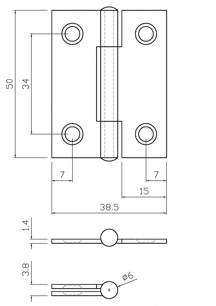 1850 Cranked Butt Hinge – 50mm