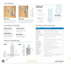 CODELOCKS CL4000 Electronic Digital Lock Tubular Mortice Latch PVD P/Brass