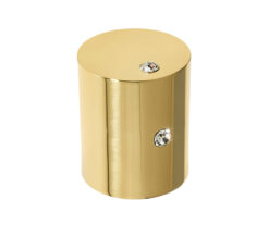 Frelan Hardware Crystal Cylindrical Mortice Door Knob, Polished Brass With Swarovski Crystal