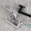 STATUS Nebraska Lever on Round Rose - Satin Chrome S28RSC