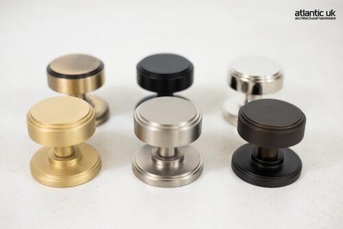 Millhouse Brass Boulton Solid Brass Stepped Mortice Knob on Concealed Fix Rose - Antique Brass MH350SMKAB