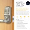 CODELOCKS CL5000 Electronic Digital Lock Back to Back Mortice Latch PVD B/Steel