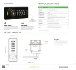 CODELOCKS KL20 Mechanical Kitlock Digital Combination Lock Black