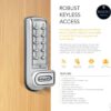 CODELOCKS KL1200 Electronic Kitlock Cabinet Lock Silver Grey Right Hand