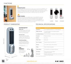 CODELOCKS KL1000 RFID Electronic Kitlock Cabinet Lock Silver Grey