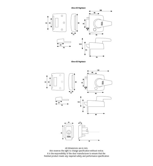 British Standard Keyless Egress Nightlatch Door Lock
