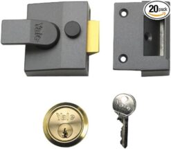 Deadlocking Nightlatch, Chrome Finish, High Security With Automatic Deadlock