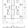 4542 UKCA & CE Grade 7 Fire Door Security Butt Hinge Fixed Pin