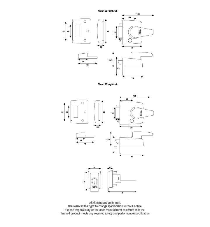 British Standard Keyless Egress Nightlatch Door Lock