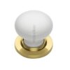 Heritage Brass White Porcelain Mortice Door Knobs, Polished Brass Rose (Sold In Pairs)