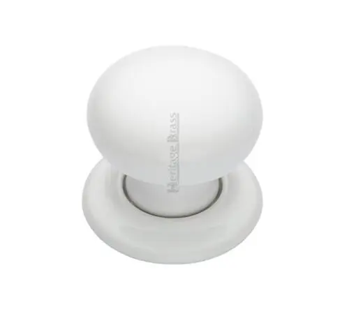 Heritage Brass White Porcelain Mortice Door Knobs, Porcelain Rose (Sold In Pairs)
