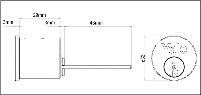 1109 Replacement Rim Cylinder 2 Keys