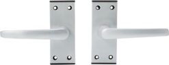 Satin Aluminium Lever Door Handle Latch Plate - Satin Aluminium