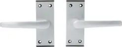 Satin Aluminium Lever Door Handle Latch Plate - Satin Aluminium