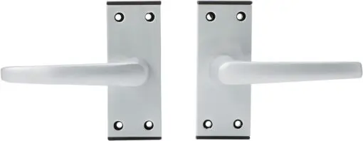 Satin Aluminium Lever Door Handle Latch Plate - Satin Aluminium