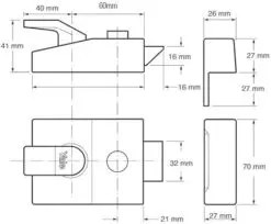 Deadlocking Nightlatch, Chrome Finish, High Security with Automatic Deadlock