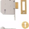 Yale P-M322-PB-65 3 Lever Mortice Deadlock, Visi Pack, Suitable for Internal Doors, Brass Finish, 2.5 Inch/64 mm