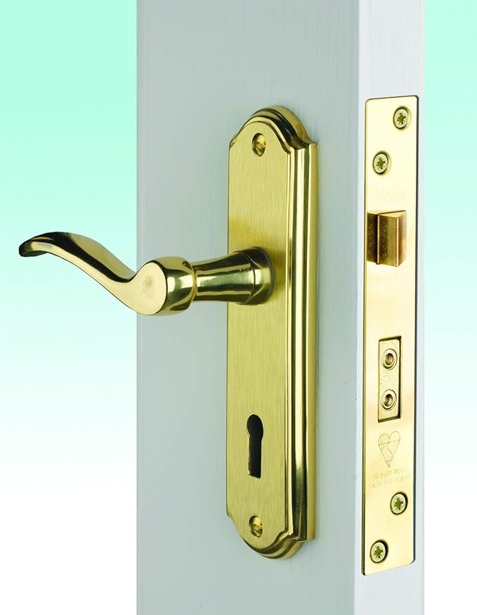 Yale P-M322-PB-65 3 Lever Mortice Deadlock, Visi Pack, Suitable for Internal Doors, Brass Finish, 2.5 Inch/64 mm