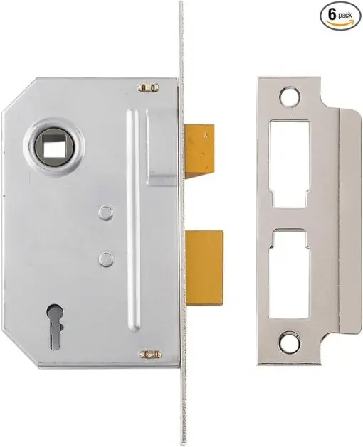Yale P-M320-CH-65 3 Lever Mortice Sashlock, Visi Pack, Suitable for Internal Doors, Chrome Finish, 2.5 Inch/64 mm
