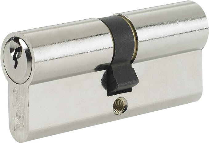 Yale Standard Euro Cylinder Nickel Plated 35/55 (90mm overall) Lock with 3 keys supplied - A 6 pin cylinder with a 10 year guarentee. by Truly PVC Supplies