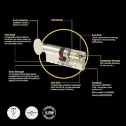 YALE PLATINUM 3STAR T/TURN 40/40 (80MM) BRASS