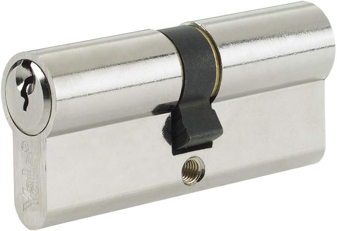 Yale B-ED3555-SNP Euro Double Cylinder, 3 Keys Supplied, Standard Security, Boxed, Suitable for All Door Types, Nickel Finish, 35:10:55 (100 mm)