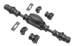 Victorian plain stepped espagnolette bolt/Cremone bolt upto 6 FT 4 "- antique pewter