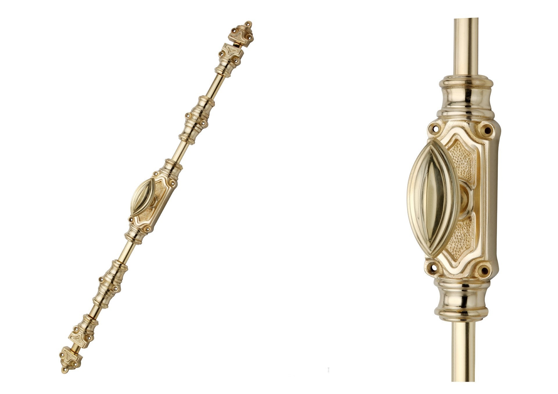 Plaine stepped espagnolette bolt/Cremone bolts upto 9 feet polished brass LACQUERED