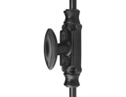 Cast Iron Plain STEPPED rustic industrial retro style Window Cremone Bolt, Black Powder Coat Finish- up to 6 feet