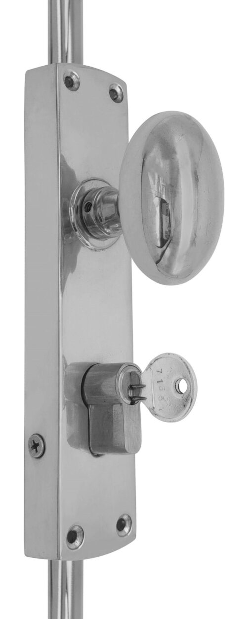 Oval knob locking brass door Espagnolette bolt/Cremone bolt upto 8.5'-SN