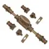 Classic door espagnolette bolt/Cremone bolt upto 9 Feet ANTIQUE BRASS UNLACQUERED