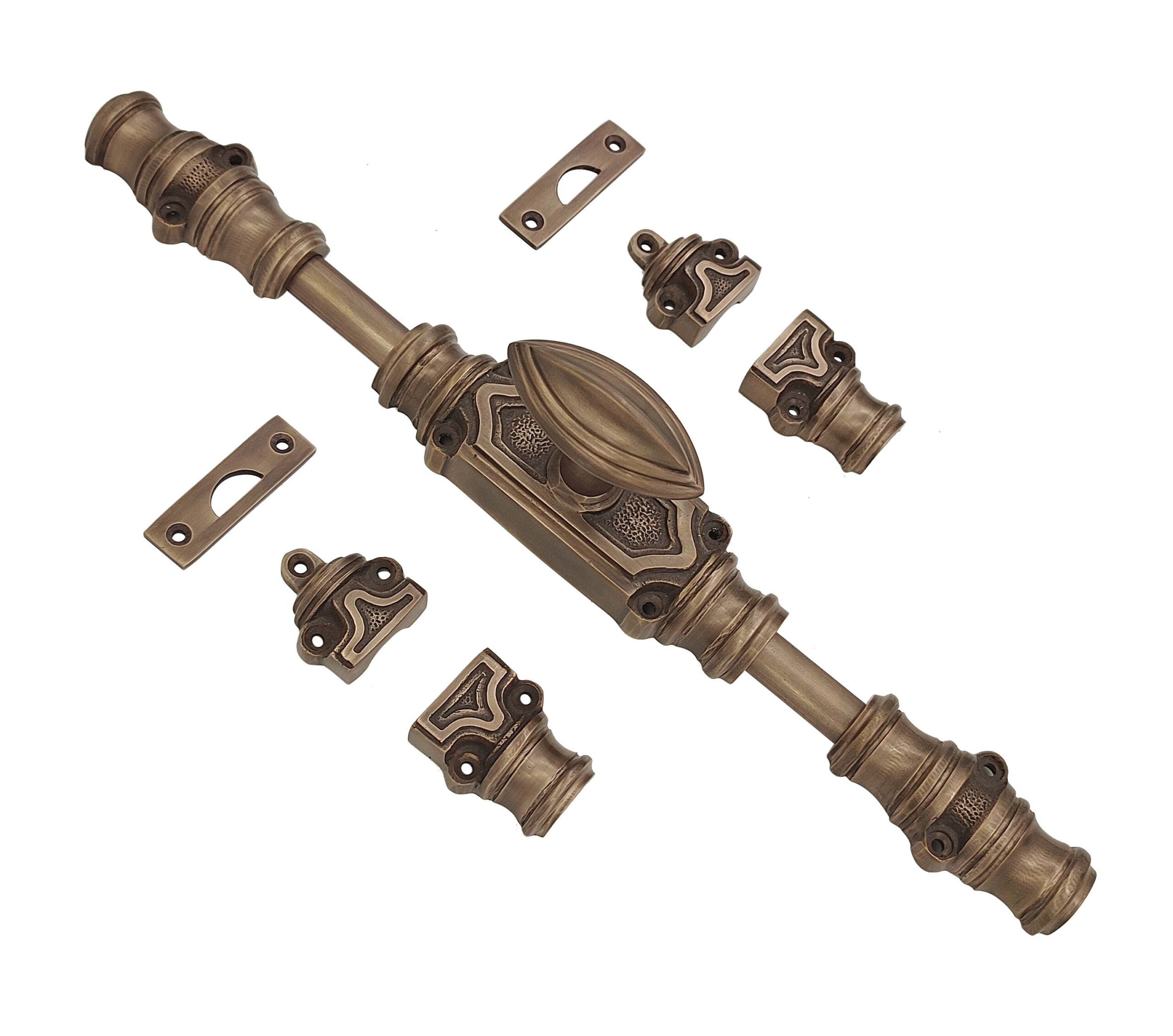 Plaine stepped espagnolette bolt/Cremone bolts upto 9 feet antique brass unlacquered